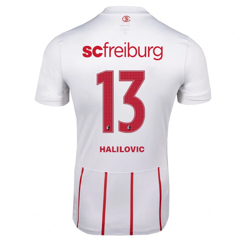 Danxen Kobiety Anel Halilovic #13 Biały Czerwony Żółty Wyjazdowa Koszulka 2026/27 Koszulki Klubowe