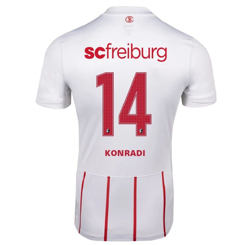 Danxen Kobiety Lennart Konradi #14 Biały Czerwony Żółty Wyjazdowa Koszulka 2026/27 Koszulki Klubowe