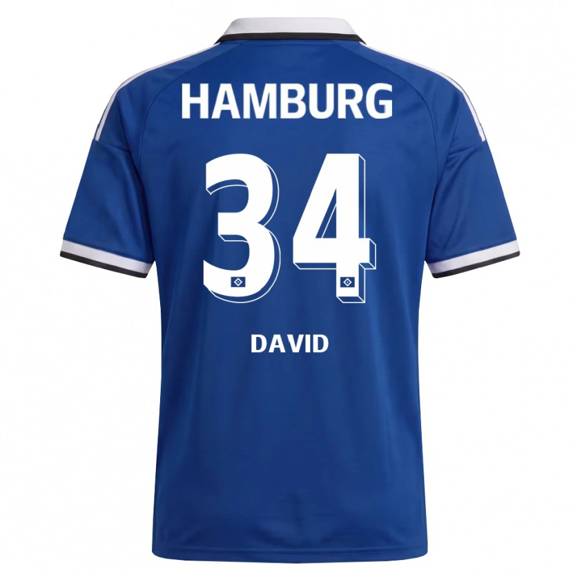 Danxen Kobiety Jonas David #34 Biały Niebieski Wyjazdowa Koszulka 2026/27 Koszulki Klubowe