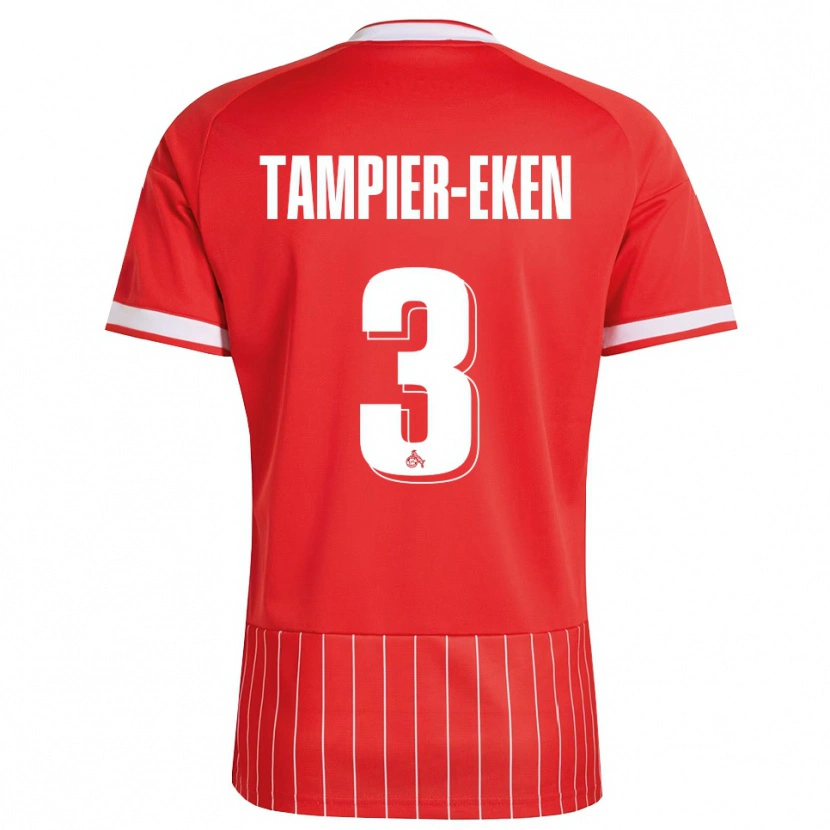 Danxen Kobiety Pierre Tampier-Eken #3 Czerwony Biały Zielony Wyjazdowa Koszulka 2026/27 Koszulki Klubowe