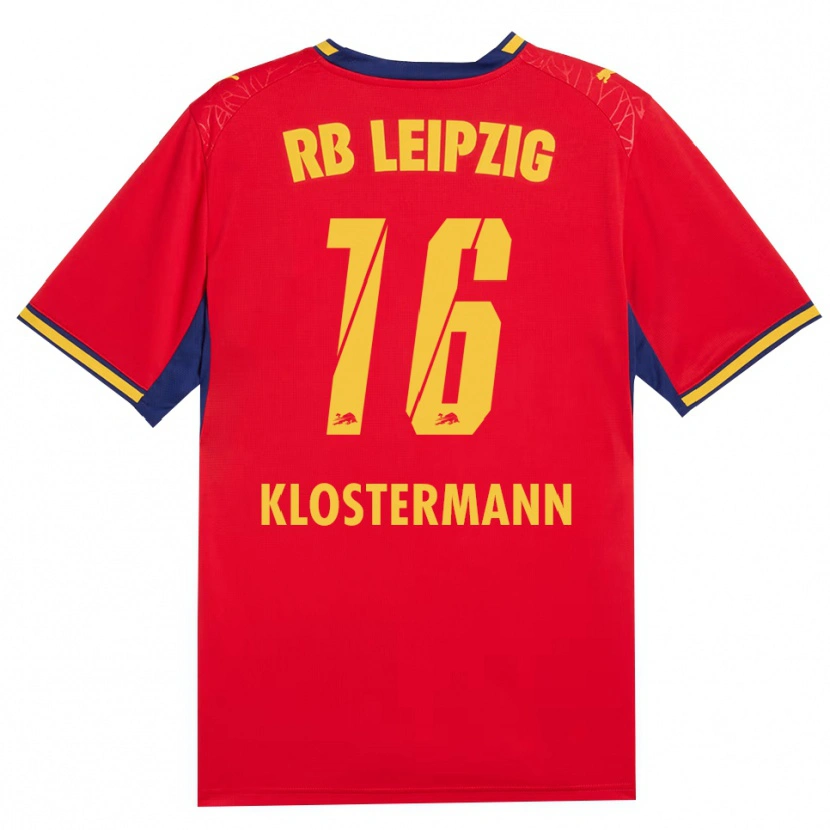 Danxen Kobiety Lukas Klostermann #16 Czerwony Żółty Królewski Niebieski Wyjazdowa Koszulka 2026/27 Koszulki Klubowe