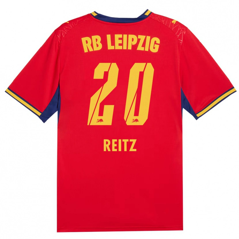 Danxen Kobiety Rocco Reitz #20 Czerwony Żółty Królewski Niebieski Wyjazdowa Koszulka 2026/27 Koszulki Klubowe