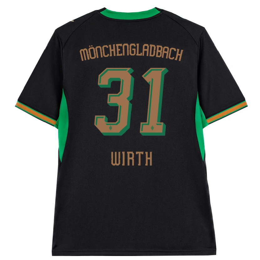 Danxen Kobiety Linus Wirth #31 Czarny Pomarańczowy Zielony Brązowy Wyjazdowa Koszulka 2026/27 Koszulki Klubowe