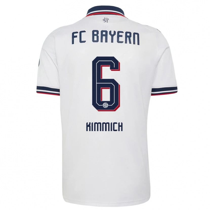 Danxen Kobiety Joshua Kimmich #6 Biały Szary Czerwony Wyjazdowa Koszulka 2026/27 Koszulki Klubowe