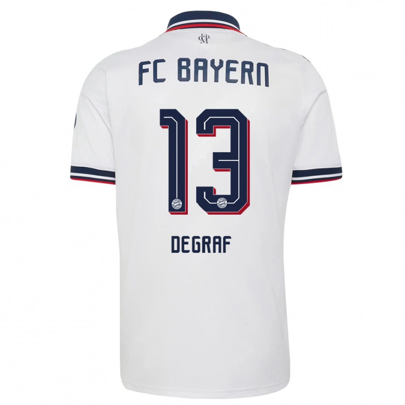 Danxen Kobiety Artur Degraf #13 Biały Szary Czerwony Wyjazdowa Koszulka 2026/27 Koszulki Klubowe