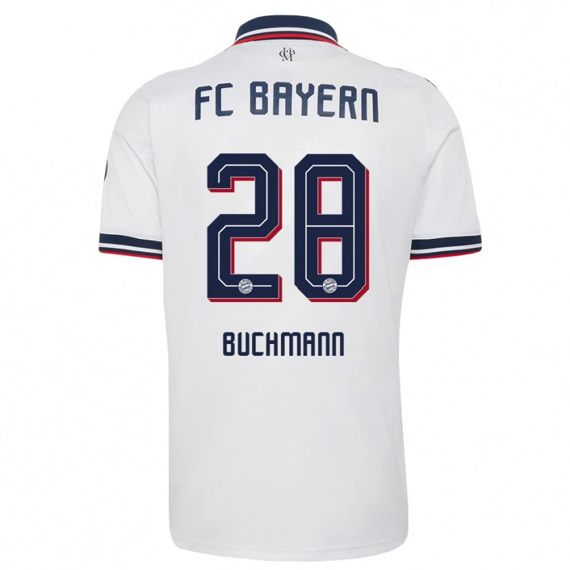 Danxen Kobiety Tarek Buchmann #28 Biały Szary Czerwony Wyjazdowa Koszulka 2026/27 Koszulki Klubowe