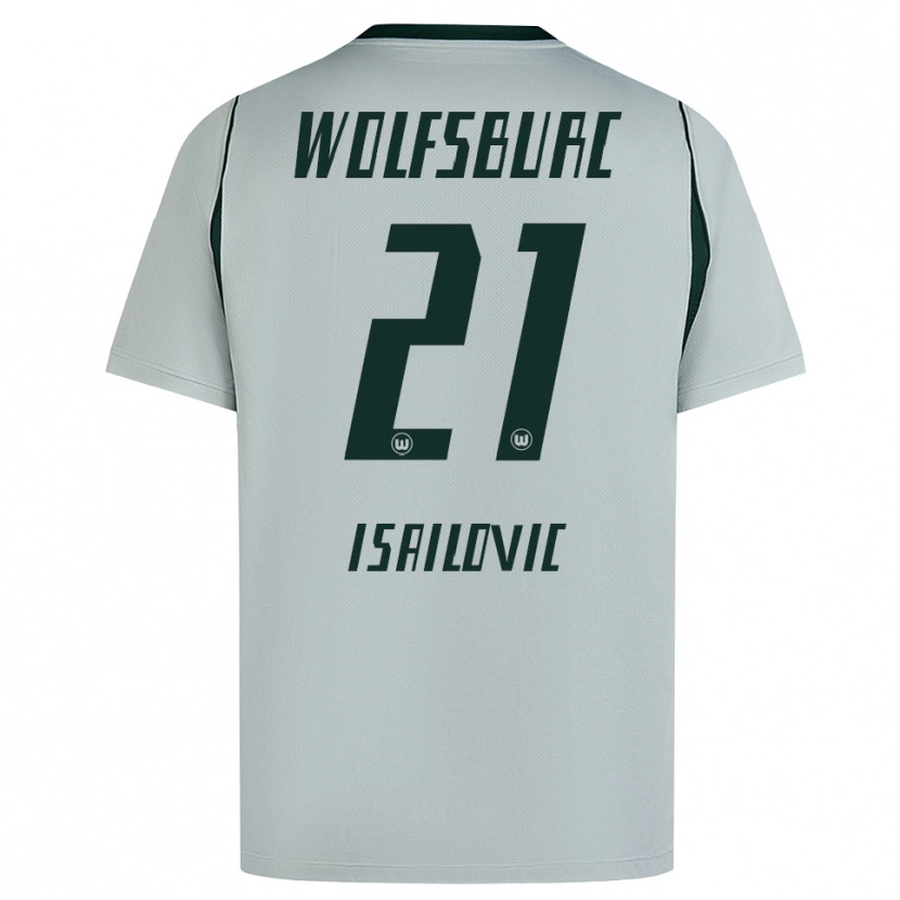 Danxen Kobiety Nikola Isailovic #21 Szary Zielony Wyjazdowa Koszulka 2026/27 Koszulki Klubowe