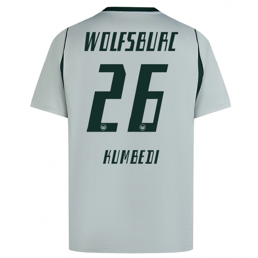 Danxen Kobiety Saël Kumbedi #26 Szary Zielony Wyjazdowa Koszulka 2026/27 Koszulki Klubowe