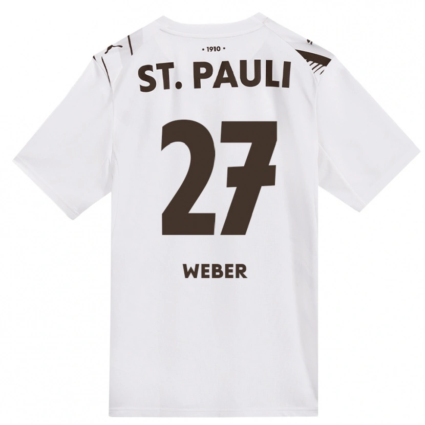 Danxen Kobiety Hugo Weber #27 Kawa Biała Czerwona Wyjazdowa Koszulka 2026/27 Koszulki Klubowe