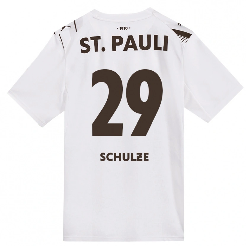 Danxen Kobiety Lucas Schulze #29 Kawa Biała Czerwona Wyjazdowa Koszulka 2026/27 Koszulki Klubowe