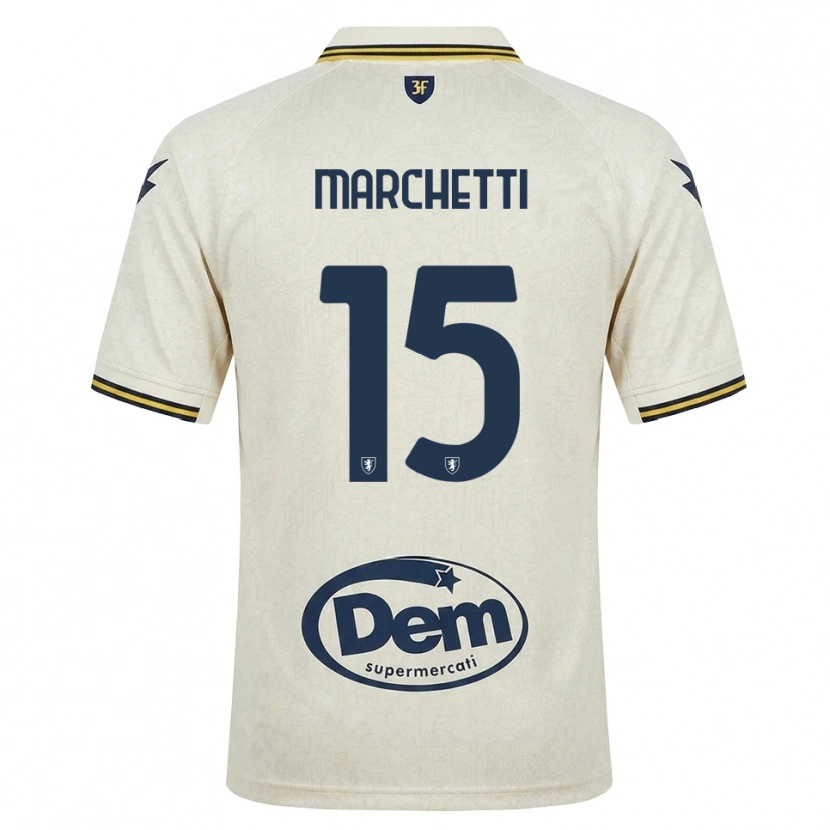 Danxen Kobiety Matteo Marchetti #15 Oldlace Żółty Czarny Wyjazdowa Koszulka 2026/27 Koszulki Klubowe