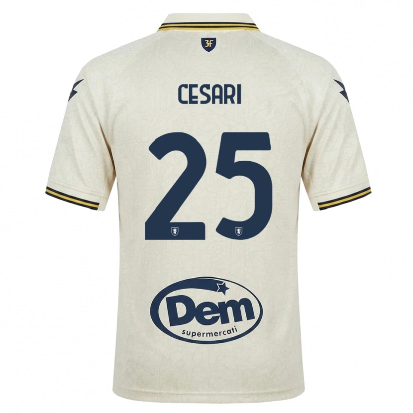 Danxen Kobiety Nicolò Cesari #25 Oldlace Żółty Czarny Wyjazdowa Koszulka 2026/27 Koszulki Klubowe