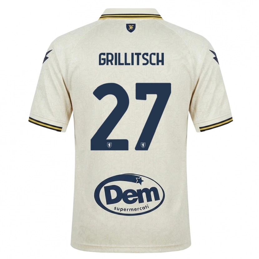 Danxen Kobiety Florian Grillitsch #27 Oldlace Żółty Czarny Wyjazdowa Koszulka 2026/27 Koszulki Klubowe