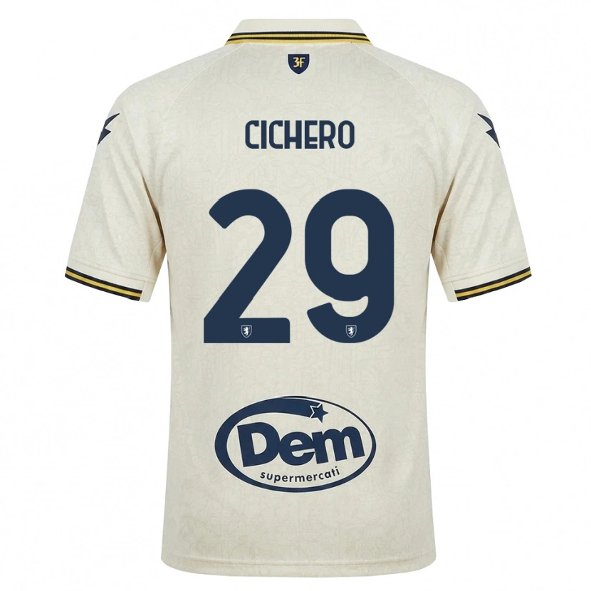 Danxen Kobiety Alejandro Cichero #29 Oldlace Żółty Czarny Wyjazdowa Koszulka 2026/27 Koszulki Klubowe