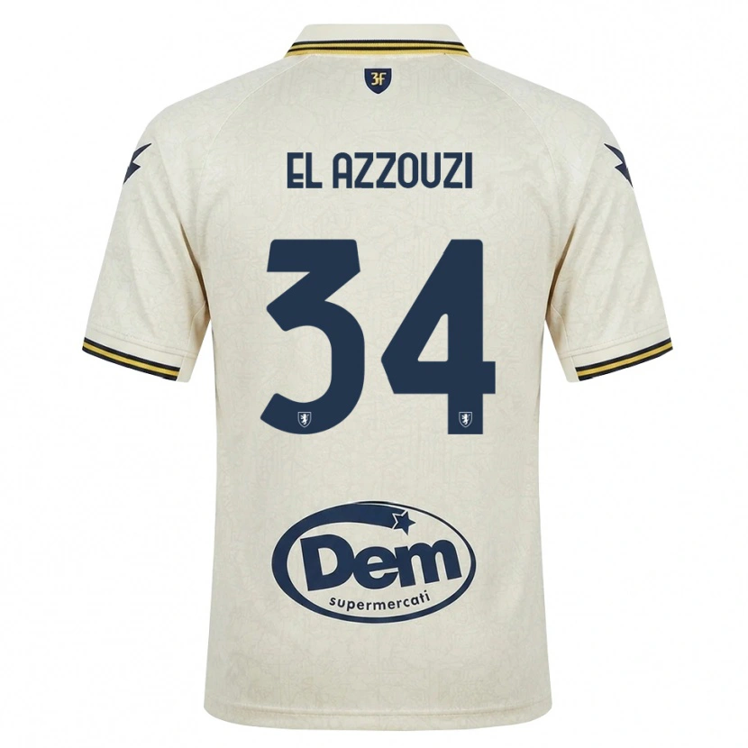 Danxen Kobiety Anouar El Azzouzi #34 Oldlace Żółty Czarny Wyjazdowa Koszulka 2026/27 Koszulki Klubowe