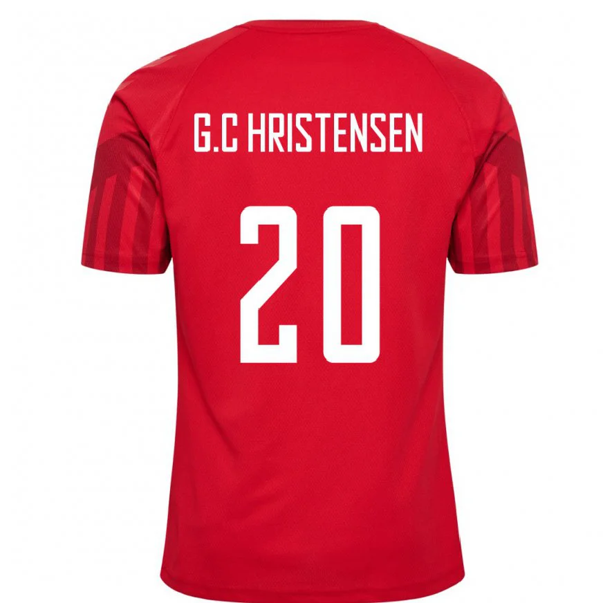 Danxen Kobiety Danii Gustav Christensen #20 Czerwony Domowa Koszulka 22-24 Koszulki Klubowe