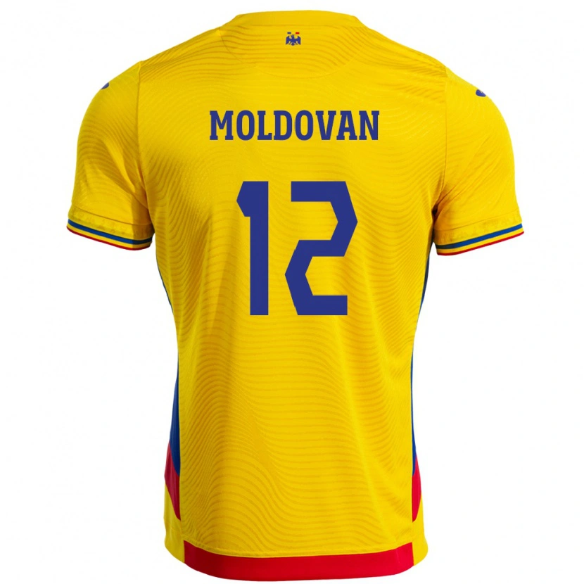 Danxen Dzieci Rumunia Horaţiu Moldovan #12 Żółty Domowa Koszulka 24-26 Koszulki Klubowe