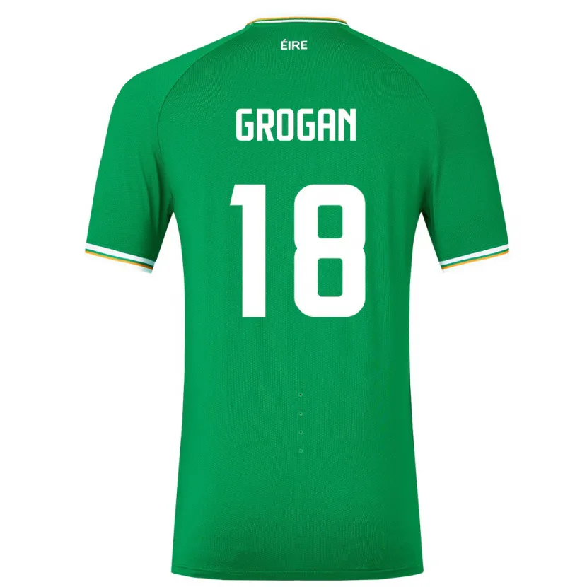 Danxen Dzieci Irlandia Christy Grogan #18 Zielony Domowa Koszulka 24-26 Koszulki Klubowe