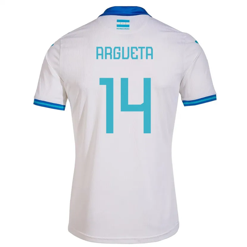 Danxen Dzieci Honduras Carlos Argueta #14 Biały Domowa Koszulka 24-26 Koszulki Klubowe