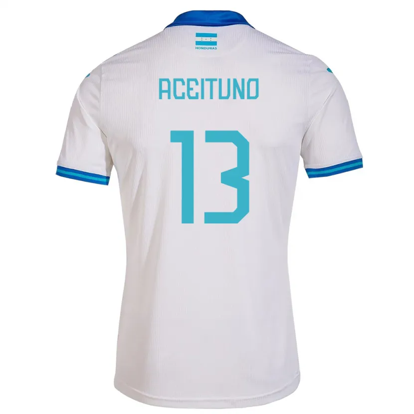 Danxen Dzieci Honduras Marco Aceituno #13 Biały Domowa Koszulka 24-26 Koszulki Klubowe
