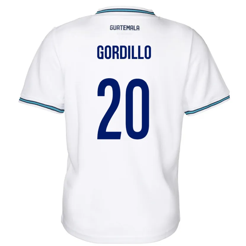 Danxen Dzieci Gwatemala Gerardo Gordillo #20 Biały Domowa Koszulka 24-26 Koszulki Klubowe