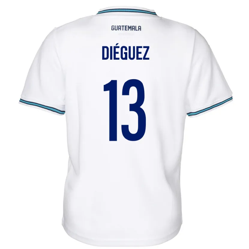 Danxen Dzieci Gwatemala Jonathan Diéguez #13 Biały Domowa Koszulka 24-26 Koszulki Klubowe