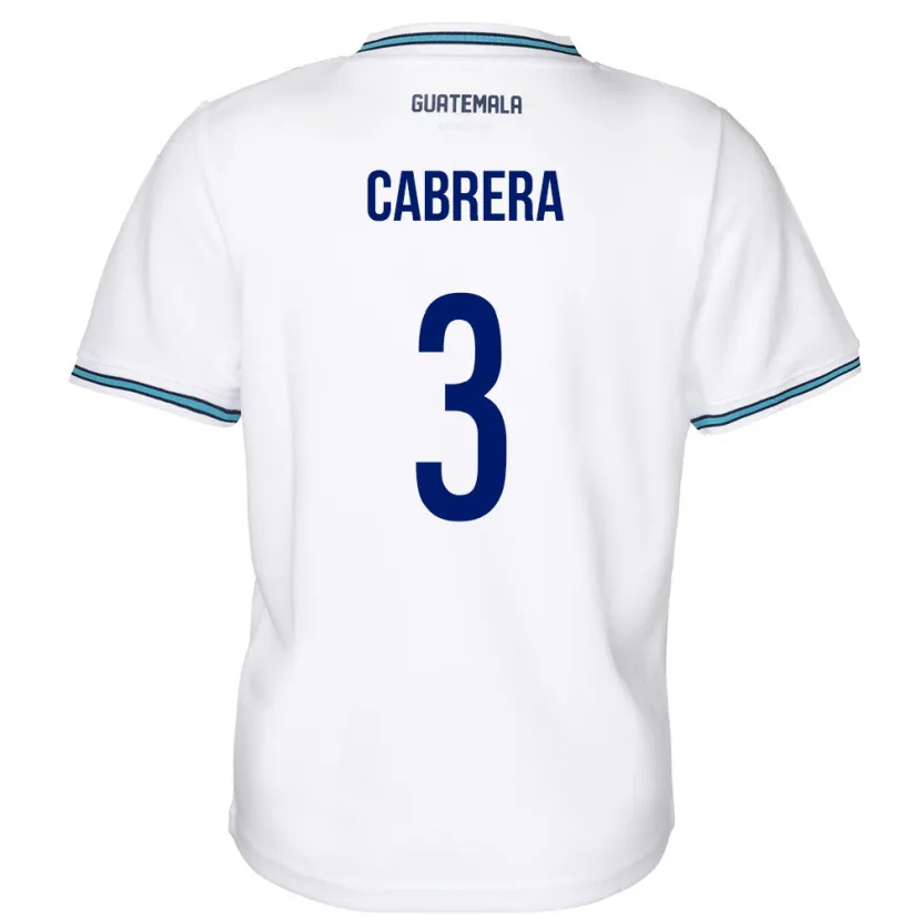 Danxen Dzieci Gwatemala Gabriel Cabrera #3 Biały Domowa Koszulka 24-26 Koszulki Klubowe