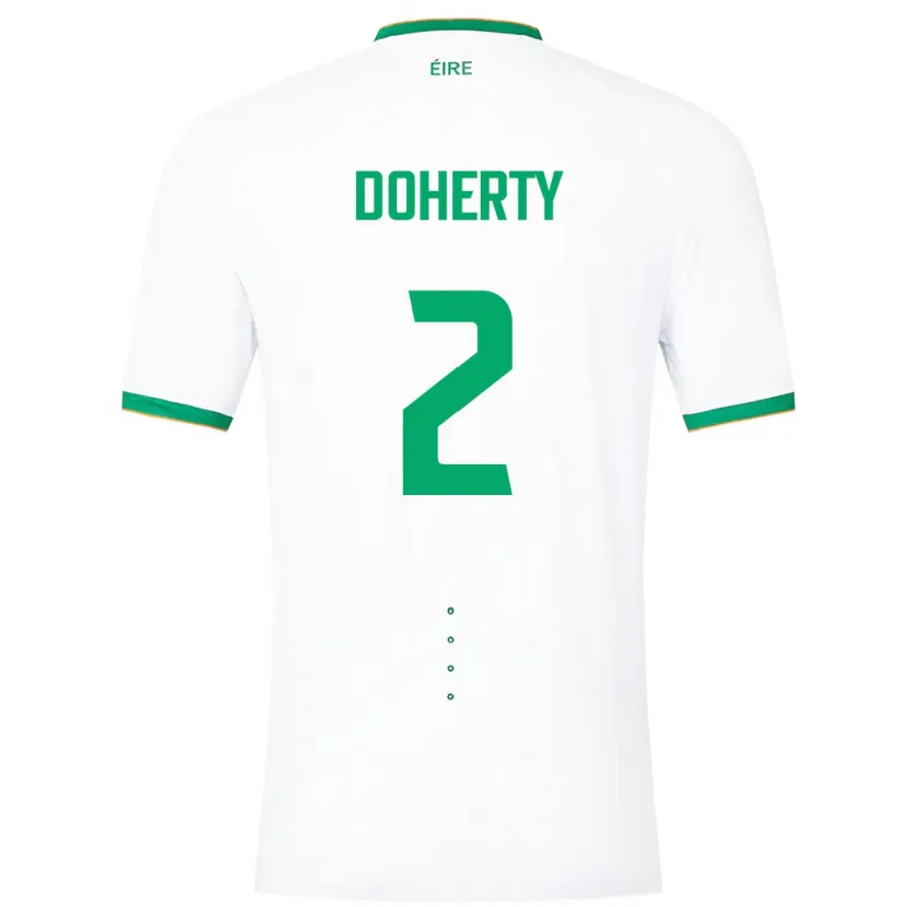 Danxen Dzieci Irlandia Matt Doherty #2 Biały Wyjazdowa Koszulka 24-26 Koszulki Klubowe
