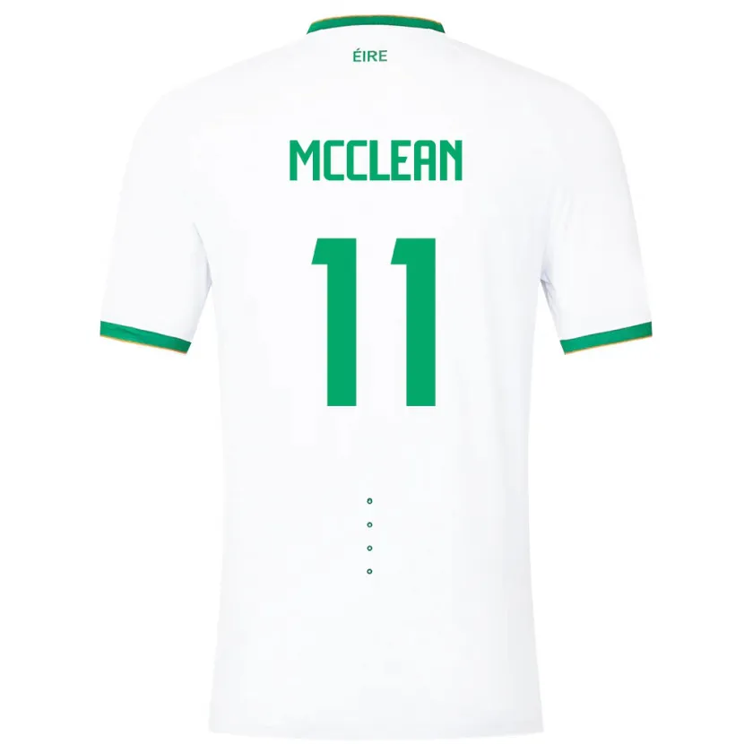 Danxen Dzieci Irlandia James Mcclean #11 Biały Wyjazdowa Koszulka 24-26 Koszulki Klubowe