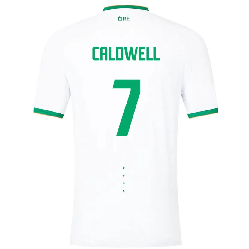 Danxen Dzieci Irlandia Diane Caldwell #7 Biały Wyjazdowa Koszulka 24-26 Koszulki Klubowe