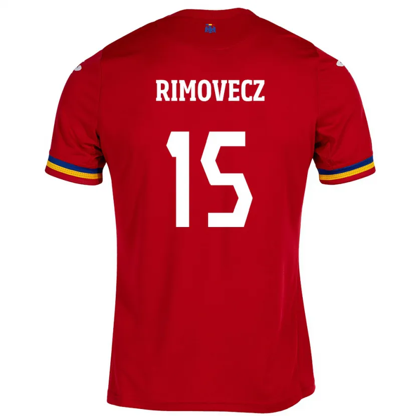 Danxen Dzieci Rumunia Sergiu Rimovecz #15 Czerwony Wyjazdowa Koszulka 24-26 Koszulki Klubowe