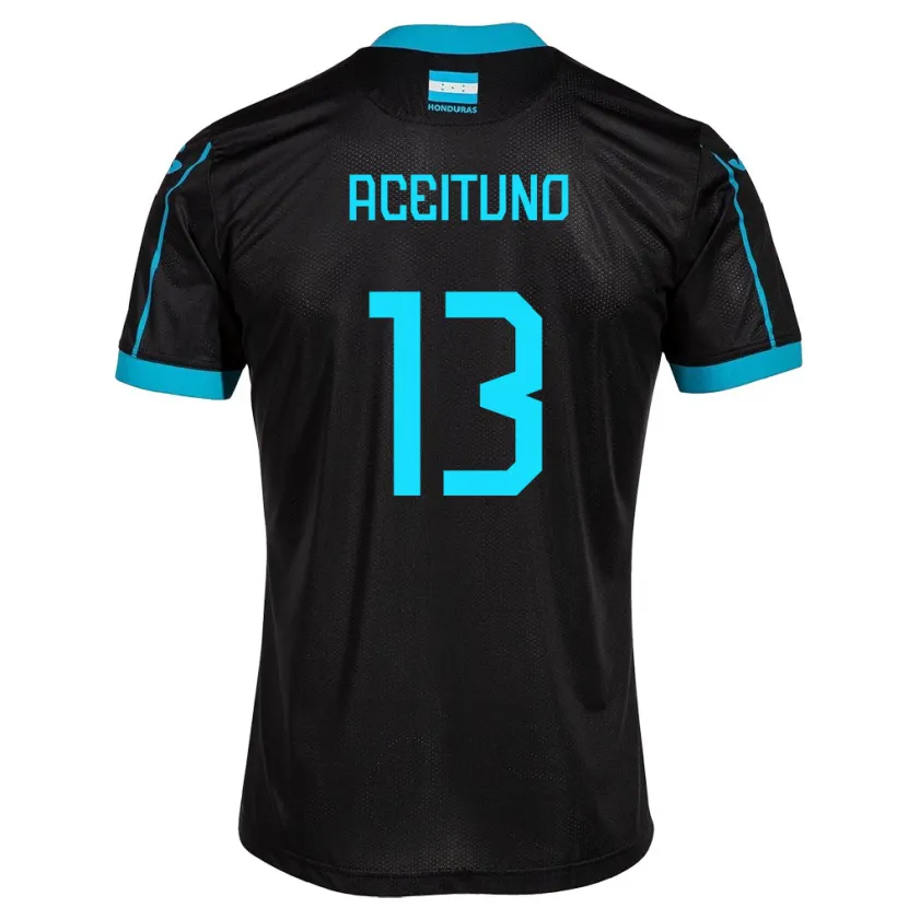 Danxen Dzieci Honduras Marco Aceituno #13 Czarny Wyjazdowa Koszulka 24-26 Koszulki Klubowe