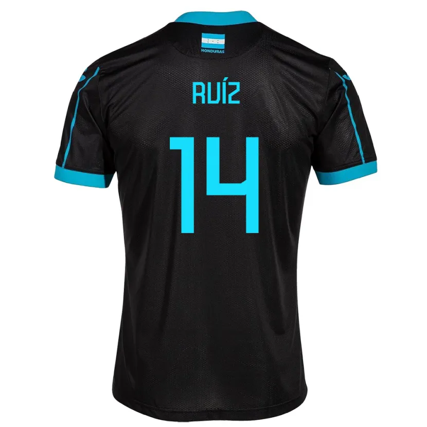 Danxen Dzieci Honduras David Ruíz #14 Czarny Wyjazdowa Koszulka 24-26 Koszulki Klubowe