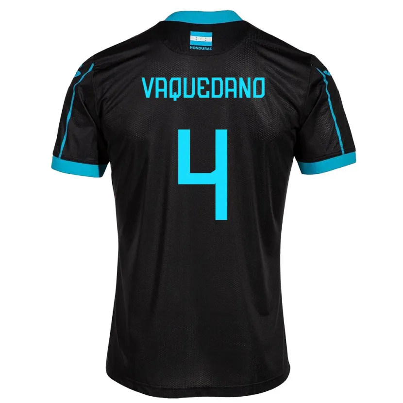 Danxen Dzieci Honduras Brayan Vaquedano #4 Czarny Wyjazdowa Koszulka 24-26 Koszulki Klubowe