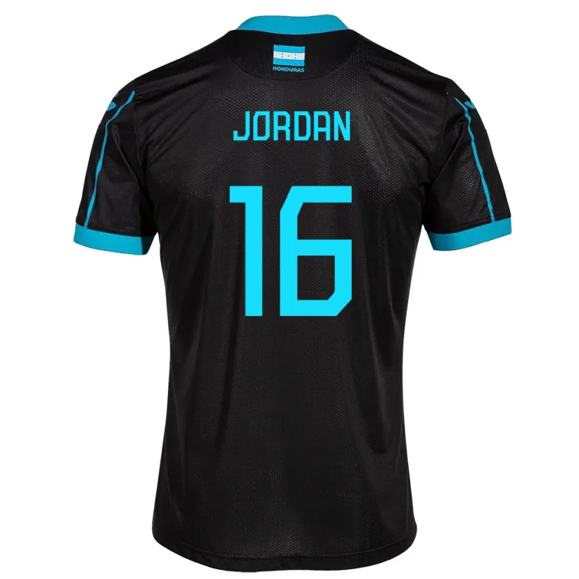Danxen Dzieci Honduras Jordan García #16 Czarny Wyjazdowa Koszulka 24-26 Koszulki Klubowe