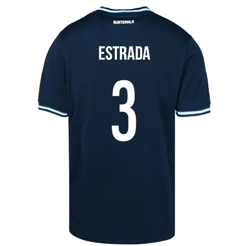 Danxen Dzieci Gwatemala Carlos Estrada #3 Niebieski Wyjazdowa Koszulka 24-26 Koszulki Klubowe