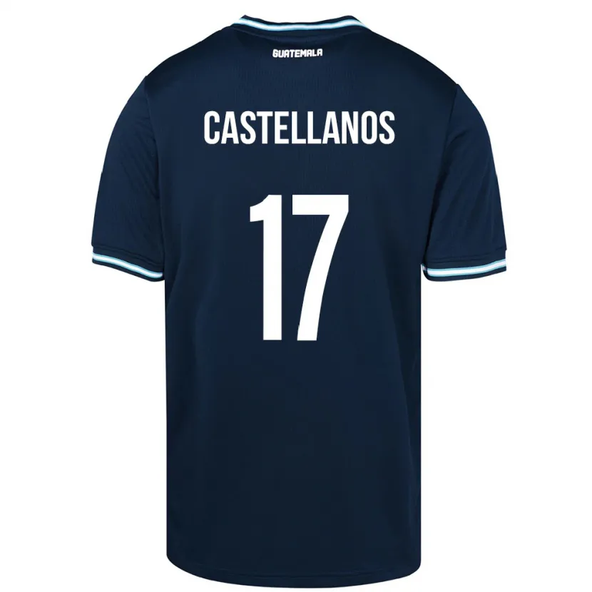 Danxen Dzieci Gwatemala Óscar Castellanos #17 Niebieski Wyjazdowa Koszulka 24-26 Koszulki Klubowe