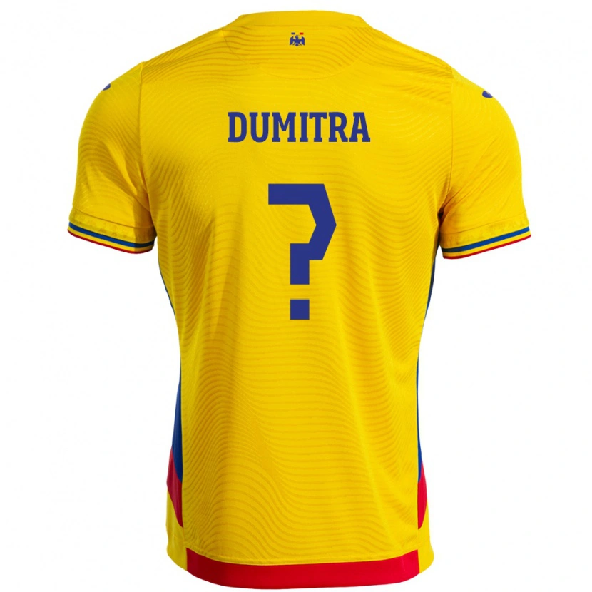 Danxen Męski Rumunia John Dumitra #0 Żółty Domowa Koszulka 24-26 Koszulki Klubowe