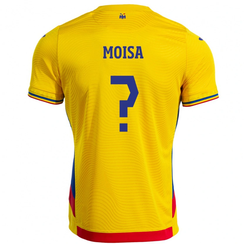 Danxen Męski Rumunia Davide Moisa #0 Żółty Domowa Koszulka 24-26 Koszulki Klubowe