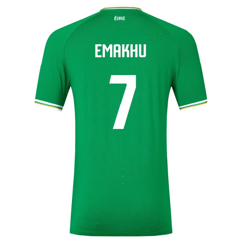 Danxen Męski Irlandia Aidomo Emakhu #7 Zielony Domowa Koszulka 24-26 Koszulki Klubowe