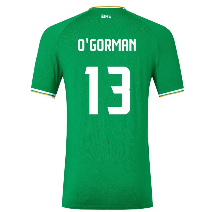 Danxen Męski Irlandia Áine O'gorman #13 Zielony Domowa Koszulka 24-26 Koszulki Klubowe