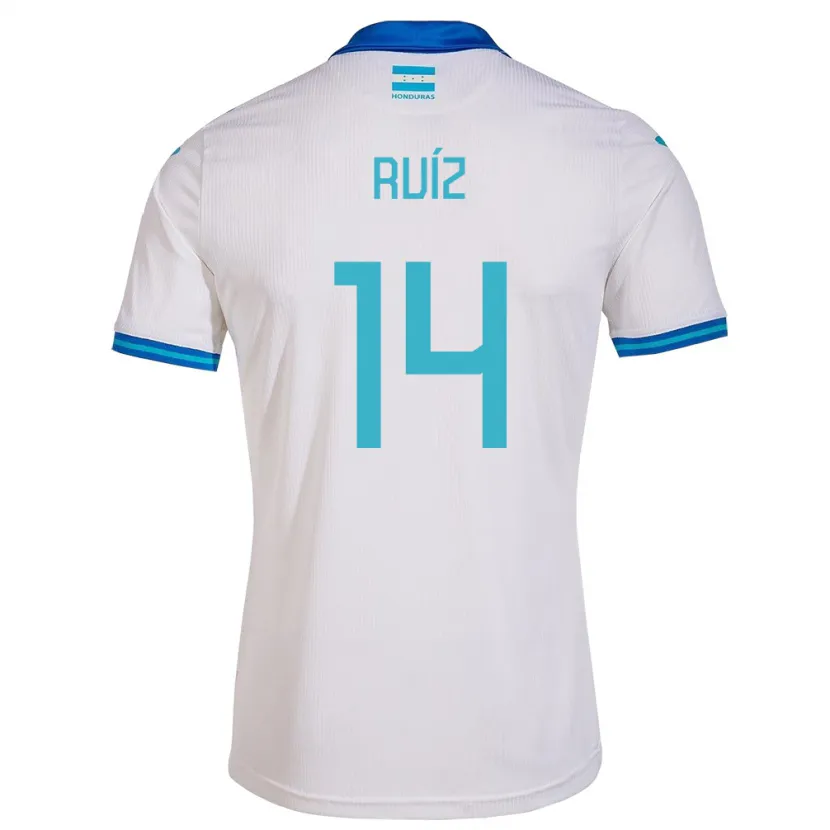 Danxen Męski Honduras David Ruíz #14 Biały Domowa Koszulka 24-26 Koszulki Klubowe