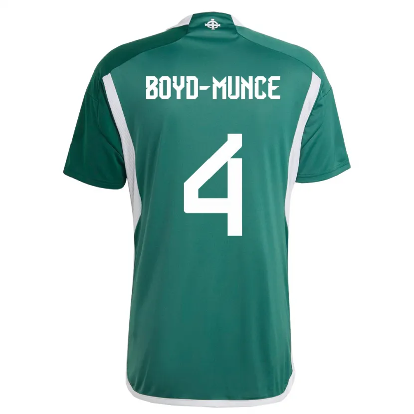 Danxen Męski Irlandia Północna Caolan Boyd-Munce #4 Zielony Domowa Koszulka 24-26 Koszulki Klubowe