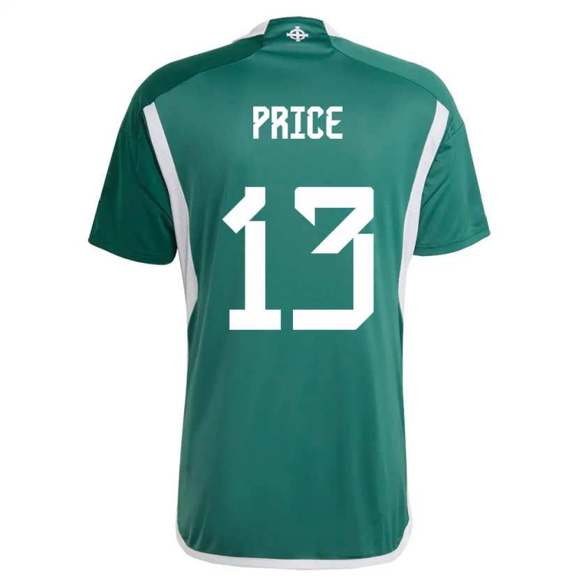 Danxen Męski Irlandia Północna Isaac Price #13 Zielony Domowa Koszulka 24-26 Koszulki Klubowe