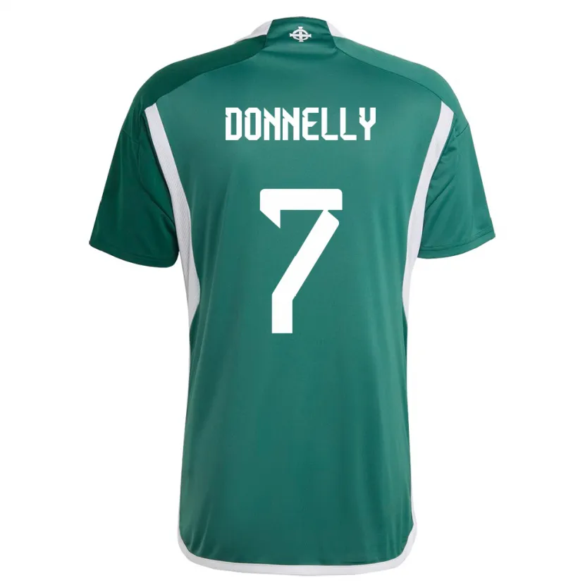 Danxen Męski Irlandia Północna Caolan Donnelly #7 Zielony Domowa Koszulka 24-26 Koszulki Klubowe