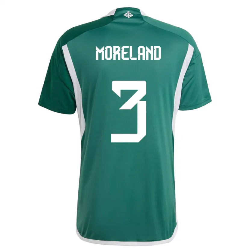 Danxen Męski Irlandia Północna Calum Moreland #3 Zielony Domowa Koszulka 24-26 Koszulki Klubowe