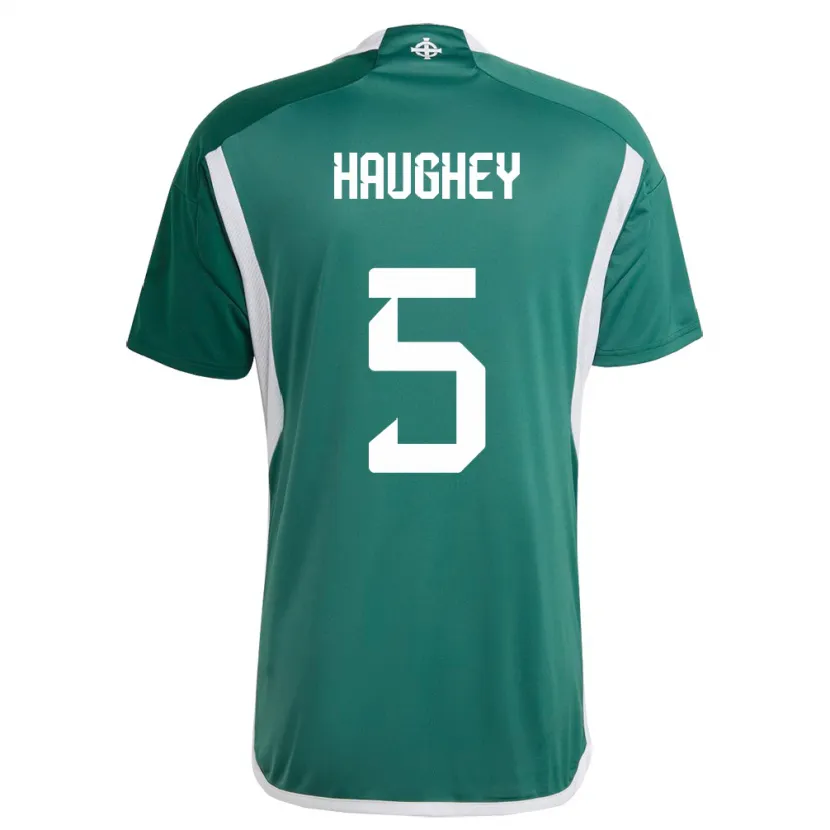 Danxen Męski Irlandia Północna Conor Haughey #5 Zielony Domowa Koszulka 24-26 Koszulki Klubowe