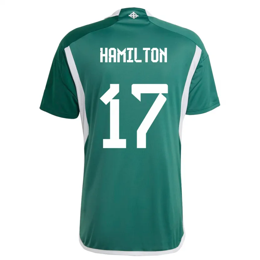 Danxen Męski Irlandia Północna Caragh Hamilton #17 Zielony Domowa Koszulka 24-26 Koszulki Klubowe
