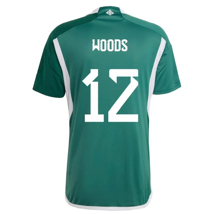 Danxen Męski Irlandia Północna Lilie Woods #12 Zielony Domowa Koszulka 24-26 Koszulki Klubowe