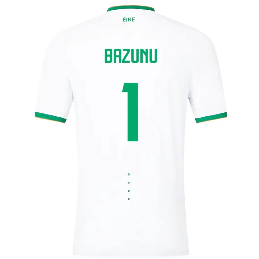 Danxen Męski Irlandia Gavin Bazunu #1 Biały Wyjazdowa Koszulka 24-26 Koszulki Klubowe